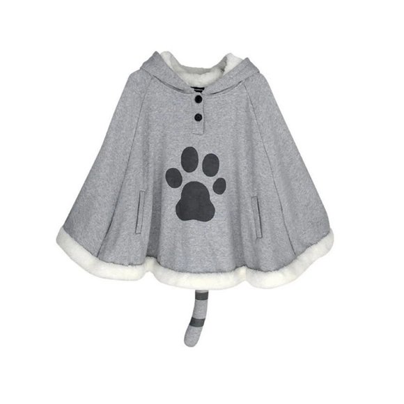 Kawaii Neko Atsume Cat Hoodie with Tail + Cat Gloves (Sold Together as a… - Picture 2 of 6